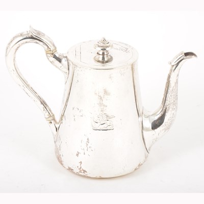 Lot 134 - Victorian silver coffee pot, John Hunt & Robert Roskell, London 1866