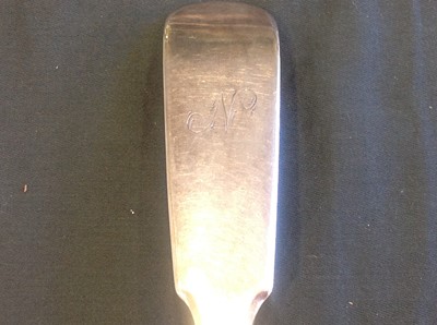 Lot 78 - Victorian Scottish silver soup ladle, Peter Grierson, Edinburgh 1841