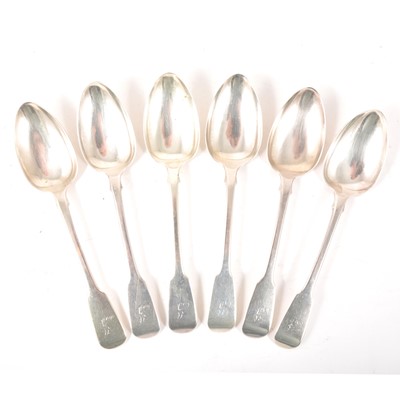 Lot 65 - A set of six Victorian silver tablespoons