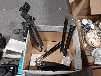Lot 251 - Vintage cameras; one box including Patrika MTL 5 SLR 35mm camera with lenses, etc.