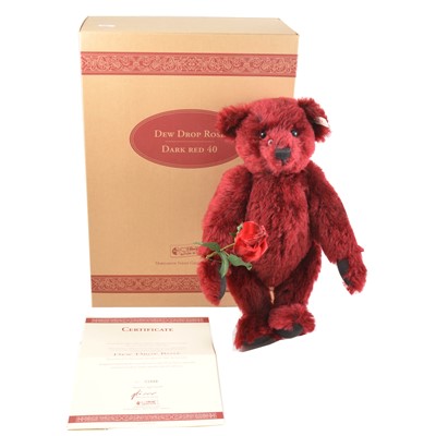 Lot 49 - Modern Steiff teddy bear; Dew Drop Rose, limited edition with certificate, 40cm tall, boxed.