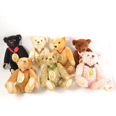 Lot 53 - Modern Steiff teddy bears; seven Margarette Steiff Museum bears, 1998 to 2004, all with tags, all loose.