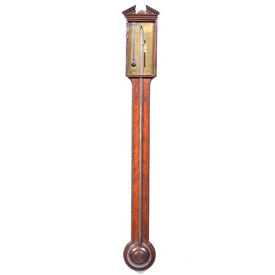 Lot 599 - George III mahogany stick barometer