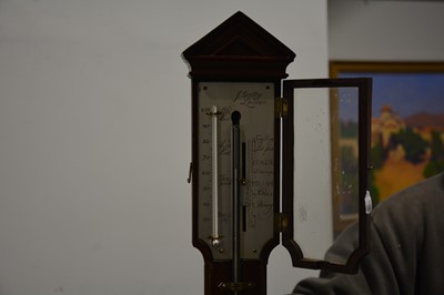 Lot 92 - George III mahogany stick barometer