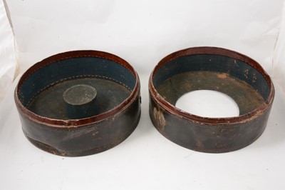 Lot 188 - Chinese leather hat box, perhaps Military.