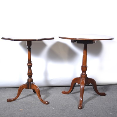 Lot 604 - A 19th Century mahogany tilt top pedestal table, on triform supports, and one other.