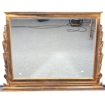 Lot 97 - Large bevelled glass overmantel mirror