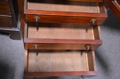 Lot 98 - An unusual mahogany slender canteen cabinet, and a twelve place setting of cutlery