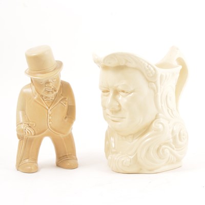 Lot 166 - Churchill interest; figure and character jug