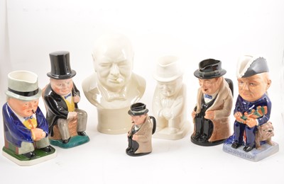 Lot 160 - Churchill interest; toby jugs and a bust