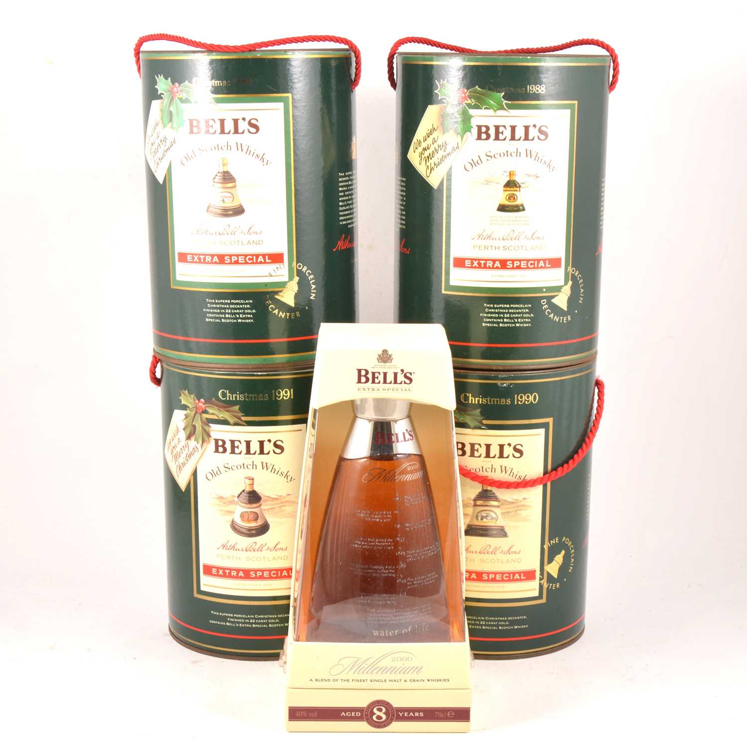 Lot 337 - A collection of Bell's Old Scotch Whisky Christmas Decanters, 1989-2000