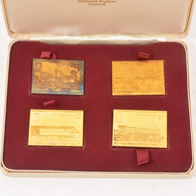 Lot 305 - Passenger Railway 150th Anniversary silver gilt stamps