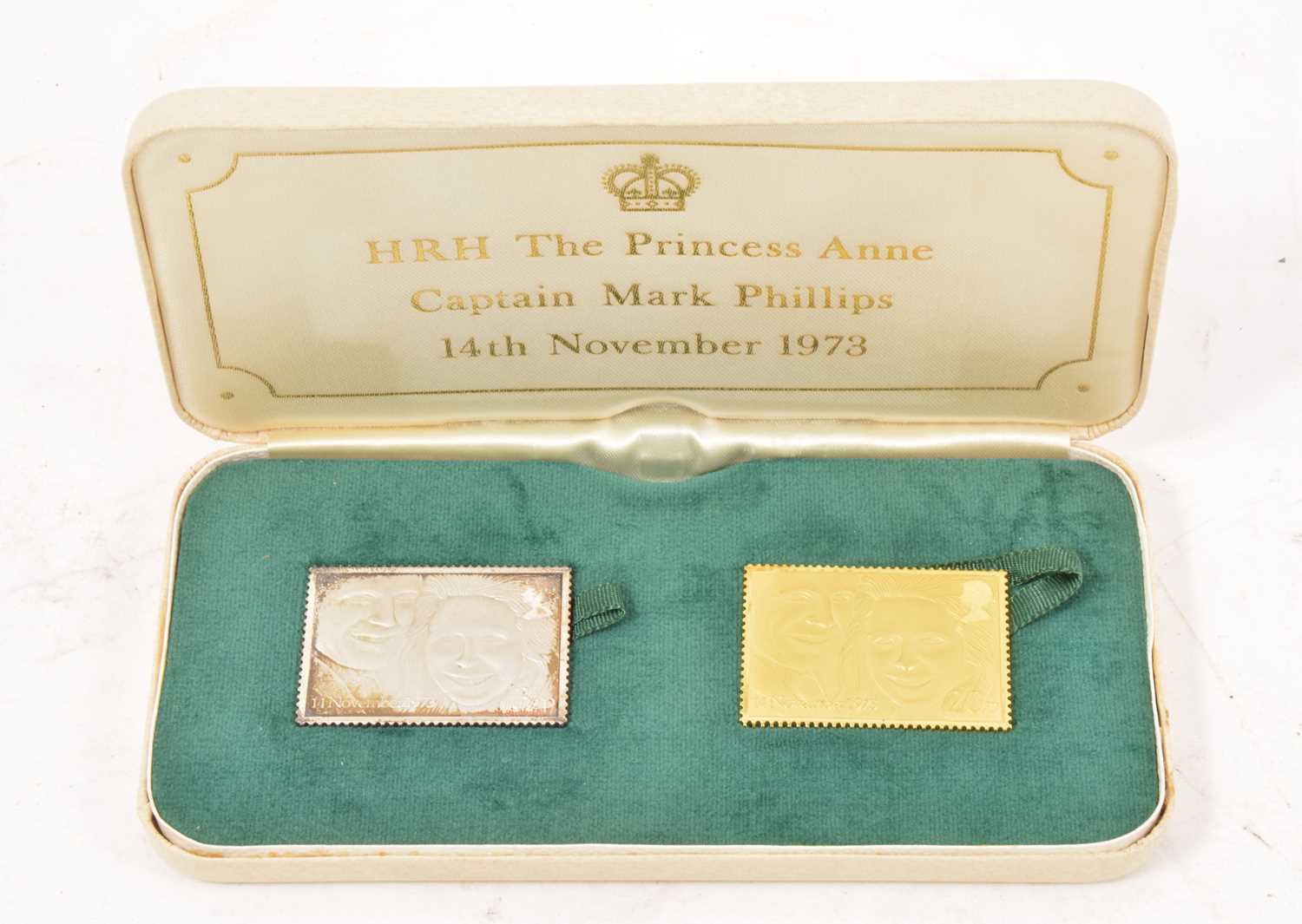 Lot 308 - 22ct gold and silver Royal Wedding stamp replicas, boxed