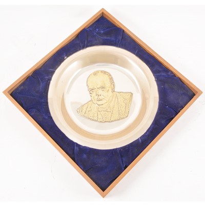 Lot 297 - Churchill commemorative silver filled dish