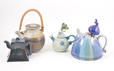 Lot 154 - Studio ware teapots