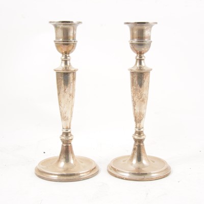 Lot 264 - Pair of silver candlesticks