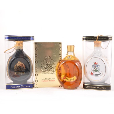 Lot 340 - Haig Dimple, two Souvenir decanters and a single bottle late 1970s/ early 1980s bottling