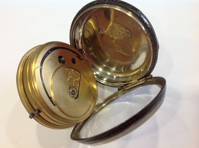Lot 227 - A silver open face pocket watch and a  gold-plated demi hunter pocket watch