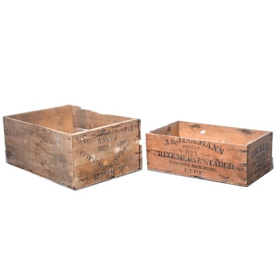 Lot 227 - Two vintage wooden stencillied crates, etc.