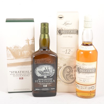 Lot 371 - Two bottles of single Speyside malt Scotch whisky, Strathisla and Cragganmore