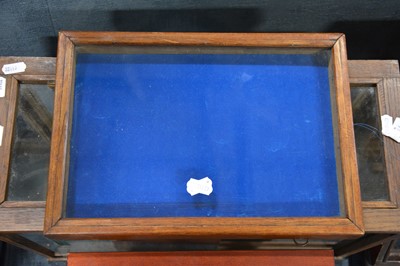 Lot 605 - Three small glazed display cabinets and one table top display cabinet.