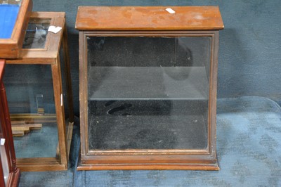 Lot 605 - Three small glazed display cabinets and one table top display cabinet.