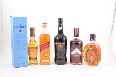 Lot 201 - Assorted whisky and other spirits including: Dimple, 15 year old, 1980s bottling