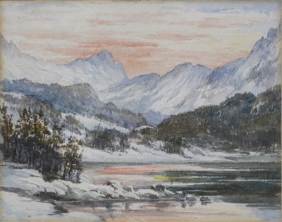 Lot 422 - English School, sunrise in the Alps