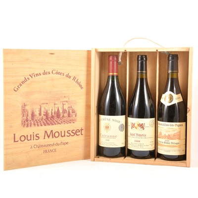 Lot 273 - Assorted reds from Côtes du Rhône, bottled by Louis Mousset