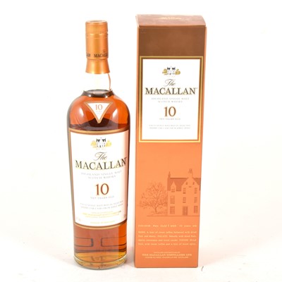 Lot 383 - Macallan, 10 year old, single Speyside malt Scotch whisky, sherry oak cask