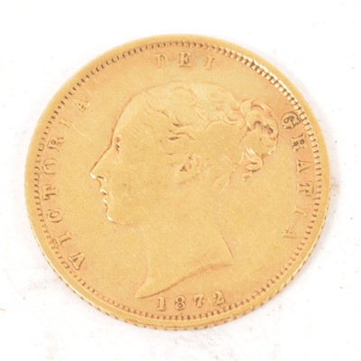 Lot 304A - A Half Sovereign - Victoria Young Head Shield Back 1872.