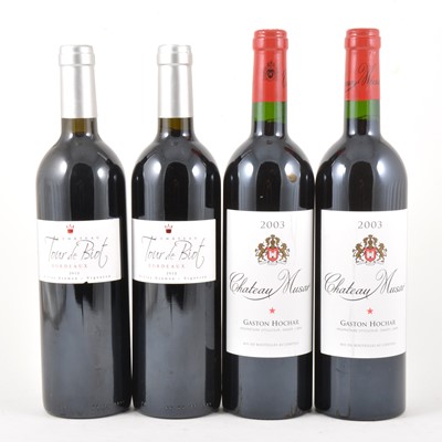Lot 257 - Three bottles of French red, and four bottles of Lebanese red wine