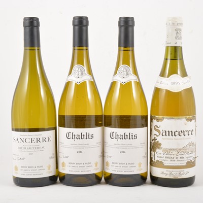 Lot 298 - Berry Brothers & Rudd, Chablis, 2016, Sancerre 2017, and 1995