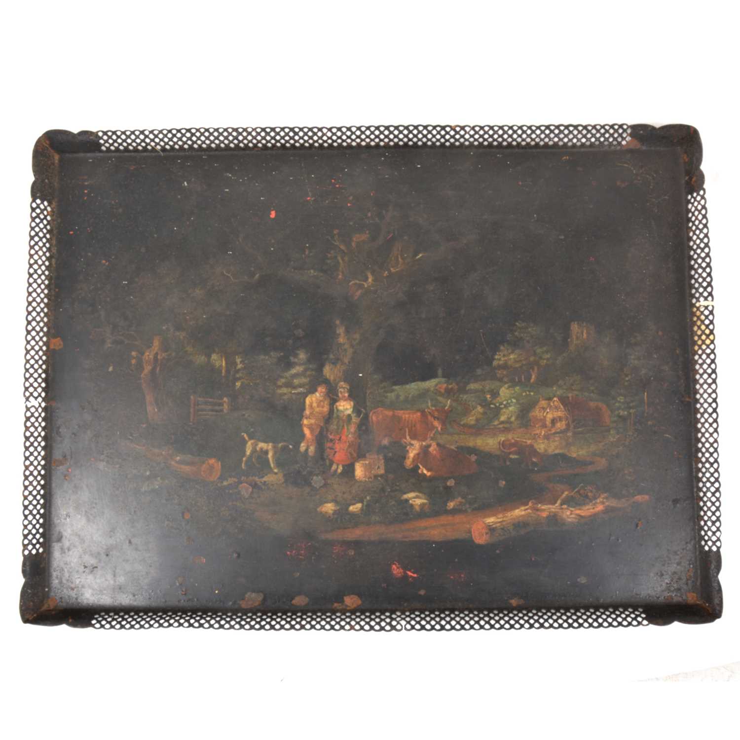 Lot 43 - An early 19th Century toleware tray