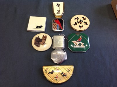 Lot 360 - Six Scottie Dog and other dog powder compacts, combination compacts