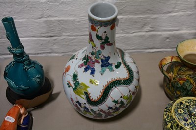 Lot 129 - Japanese bottle vases.