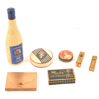 Lot 210 - A collection of vintage branded beauty products, compacts, Atkinson's Gold Medal Eau de Cologne, soaps