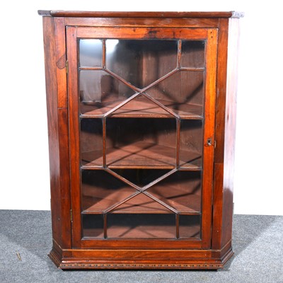Lot 144 - A Victorian mahogany glazed corner cabinet.