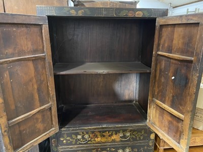 Lot 501 - Chinese lacquered cupboard