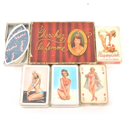 Lot 218 - A quantity of vintage playing cards, mainly glamour packs