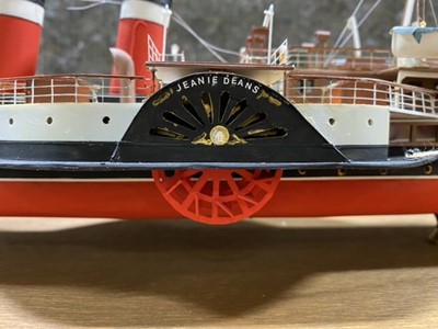 Lot 49 - Model of a paddle steamer 'Jeanie Deans' by J G Wood, circa 1990s