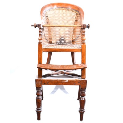 Lot 505 - A Victorian mahogany and cane high-chair.