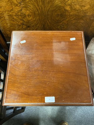 Lot 69 - A Victorian mahogany washstand, adapted; a towel rail, and a Mahogany occasional table