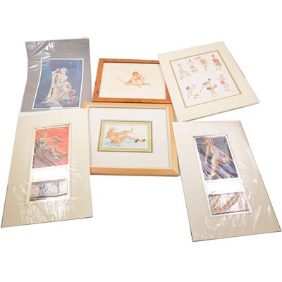 Lot 222 - A collection of glamour and pin-up prints and calendars