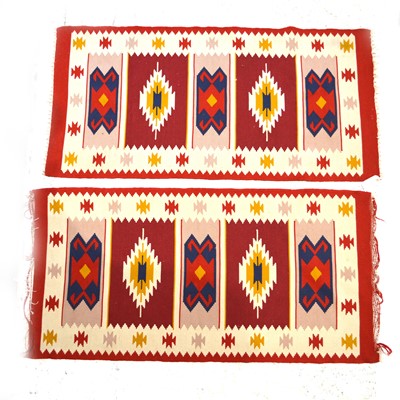 Lot 582 - Pair of modern Kilim rugs