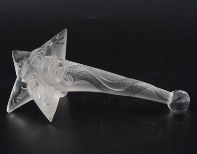 Lot 173 - Lalique Crystal, a clear and frost glass desk ornament.