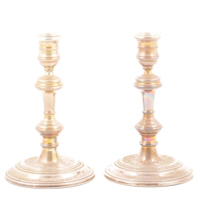 Lot 235 - A pair of silver table candlesticks by William Comyns & Sons Ltd, London 1967