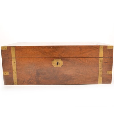 Lot 130A - A Victorian walnut and brass bound writing box