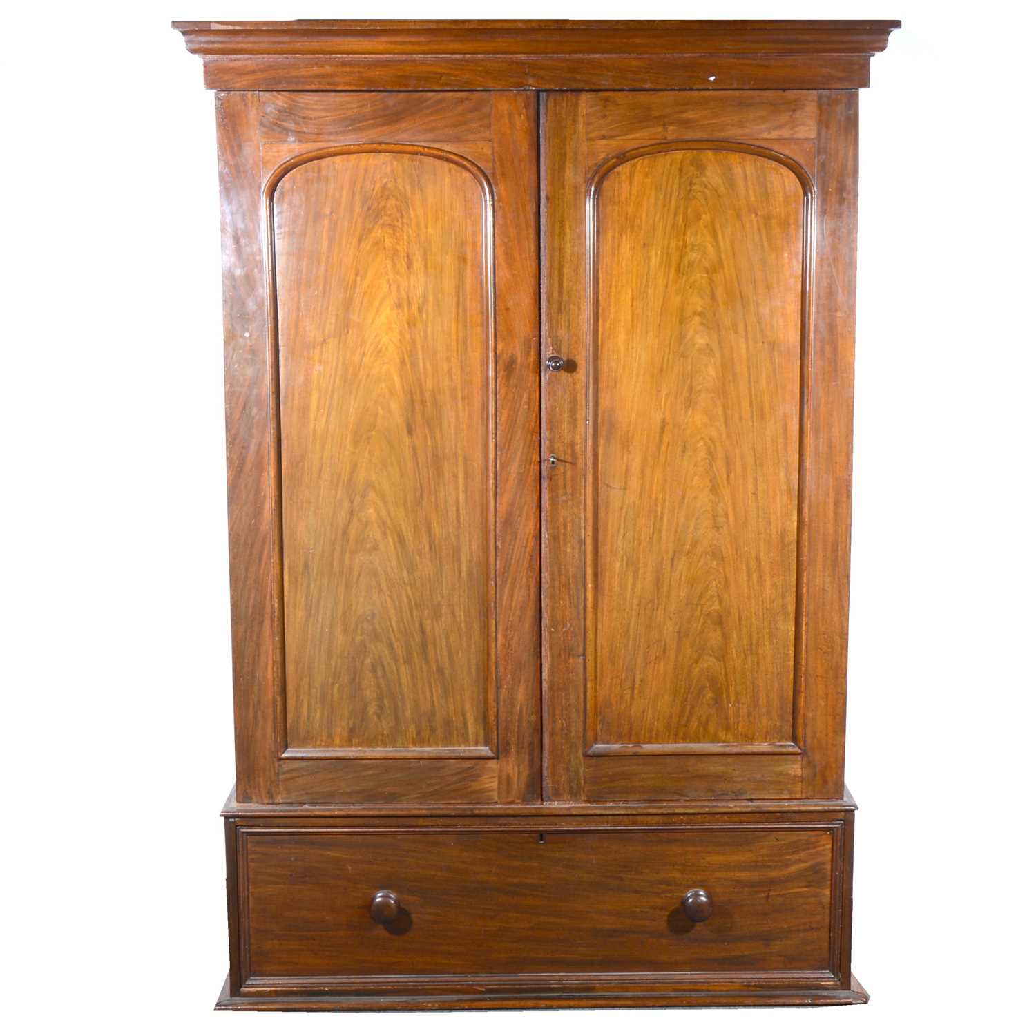 Lot 407 - Victorian mahogany wardrobe, of small size.