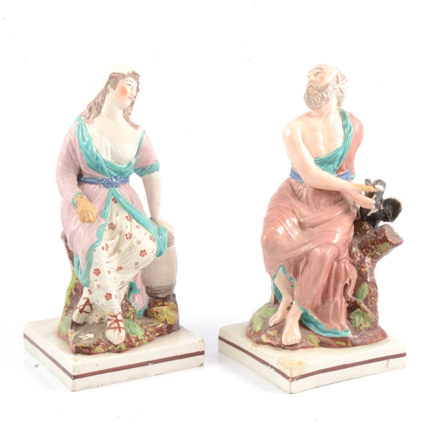 Lot 31 - Two Staffordshire figures, probably Enoch Wood.